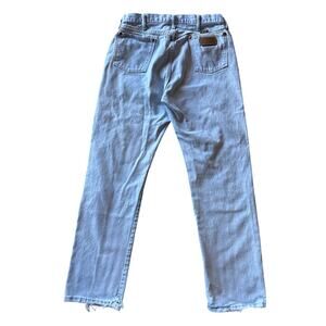 Vintage Wrangler USA Made 36x34 Tagged Light Wash Denim Blue Jeans